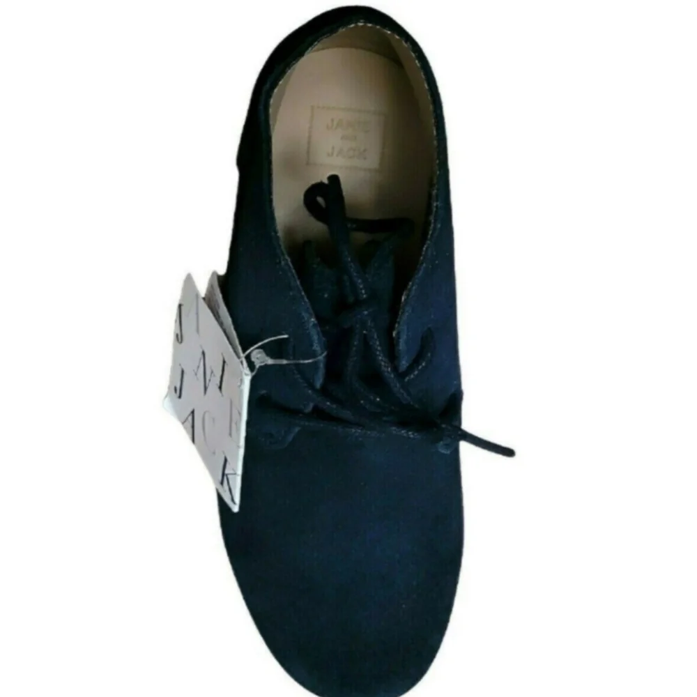 Janie and Jack Dark Navy Blue Suede Leather Boots Size 12 NWT